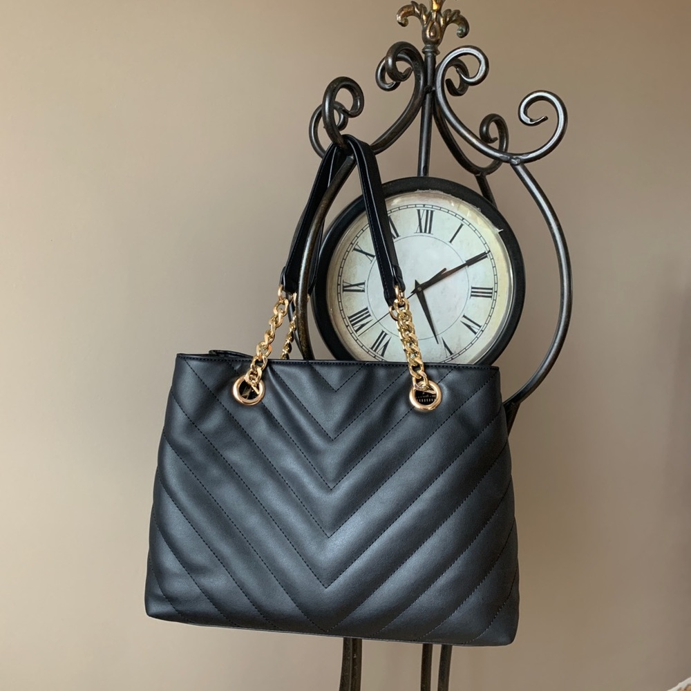 Black quilted purse